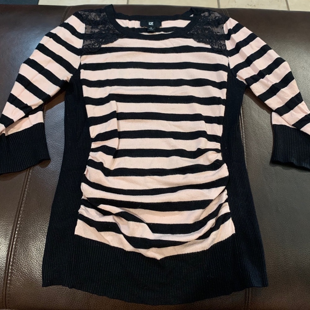 Black and Light Pink Top